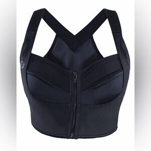 NWT Bloom Black Front-Zip Sports Bra Size 10